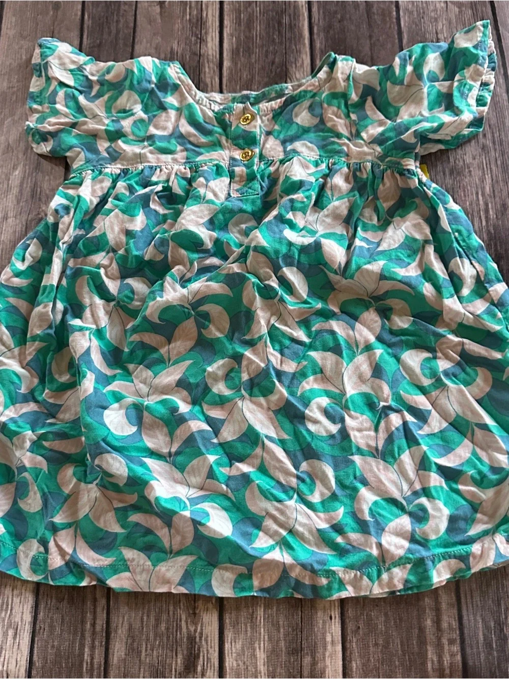 Genuine kids turquoise floral dress 18m vguc